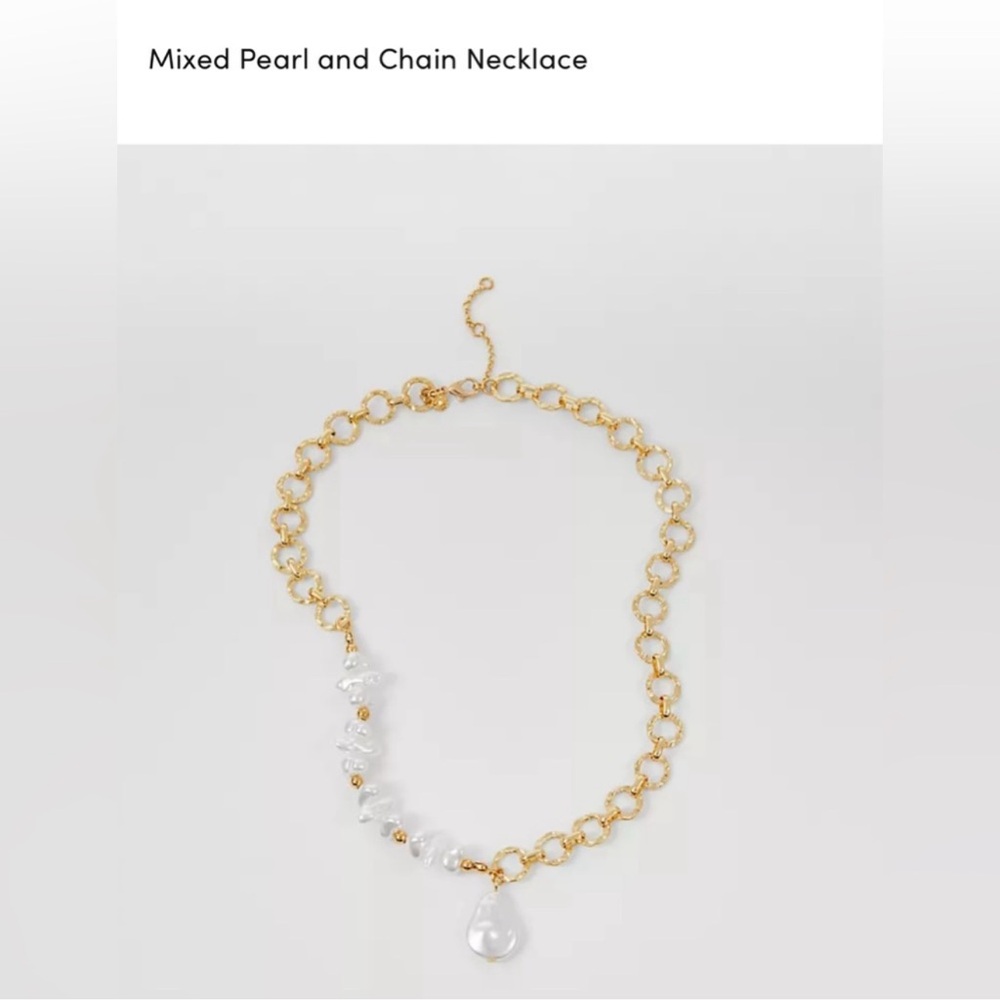 Ann Taylor mixed pearl and chain Necklace - Picture 11 of 14
